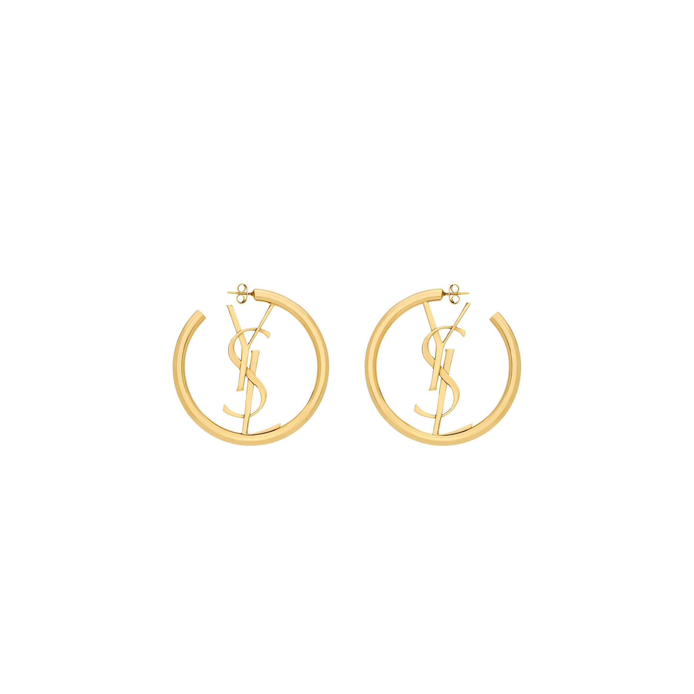 YSL CASSANDRE LOGO HOOP EARRINGS 868176Y15007005
